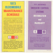 [Book - Oldsmobile 1973 Owner Books] Maintenance Shedule & Emission Control System